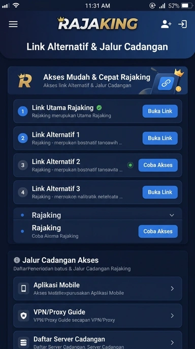 Tampilan link alternatif rajaking
