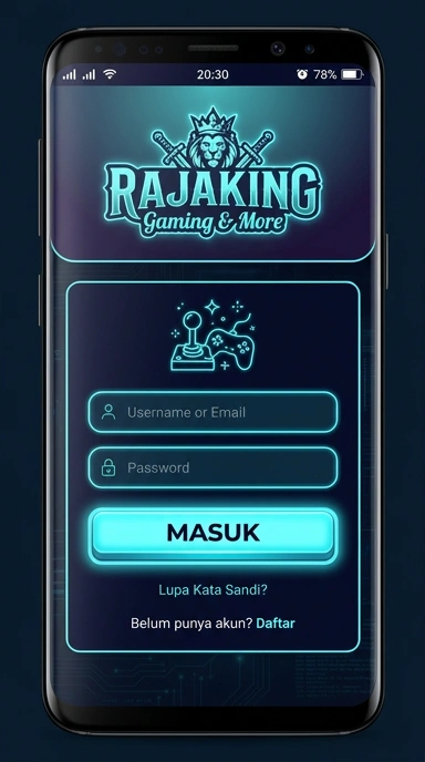 Tampilan halaman login rajaking